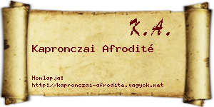 Kapronczai Afrodité névjegykártya